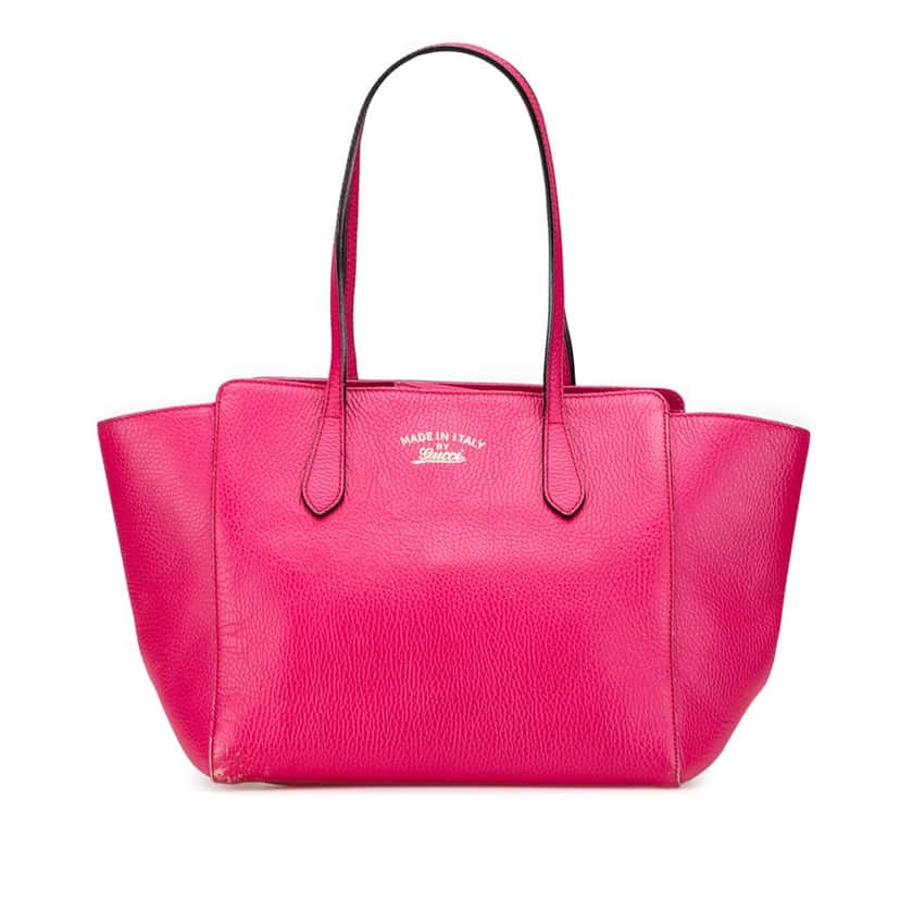Gucci Medium Dollar Calfskin Swing Tote Pink Leather Good condition - Front View