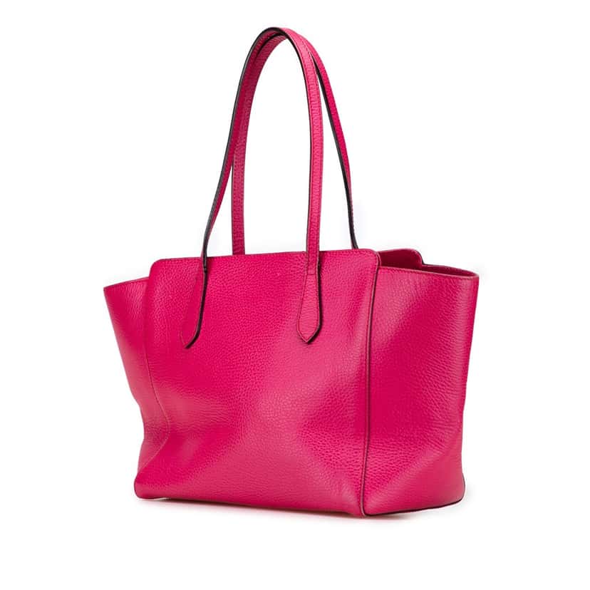 Gucci Medium Dollar Calfskin Swing Tote Pink Leather Good condition - Back View