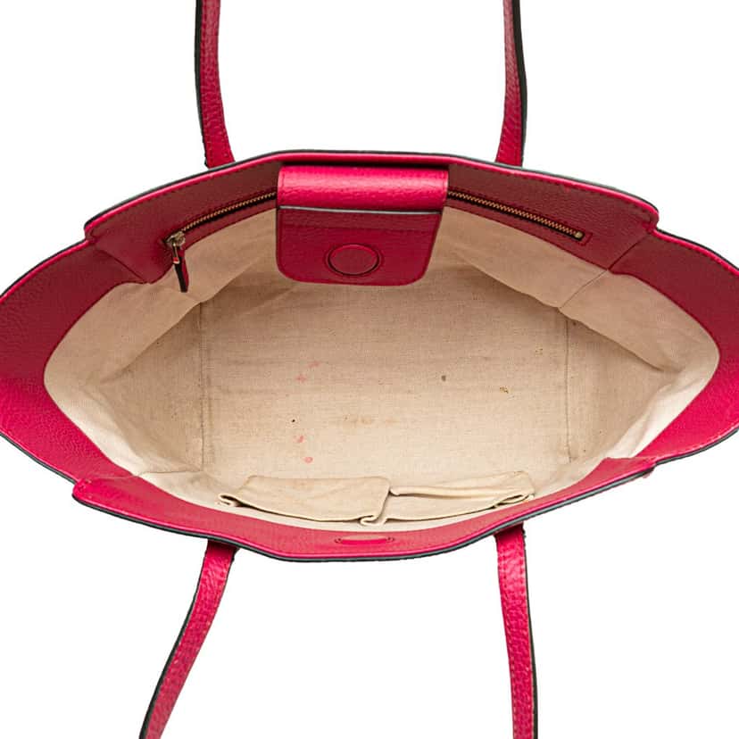 Gucci Medium Dollar Calfskin Swing Tote Pink Leather Good condition - Model View
