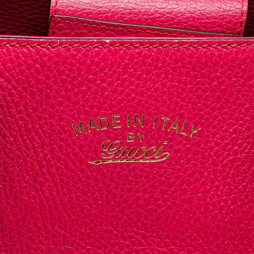 Gucci Medium Dollar Calfskin Swing Tote Pink Leather Good condition - Box View