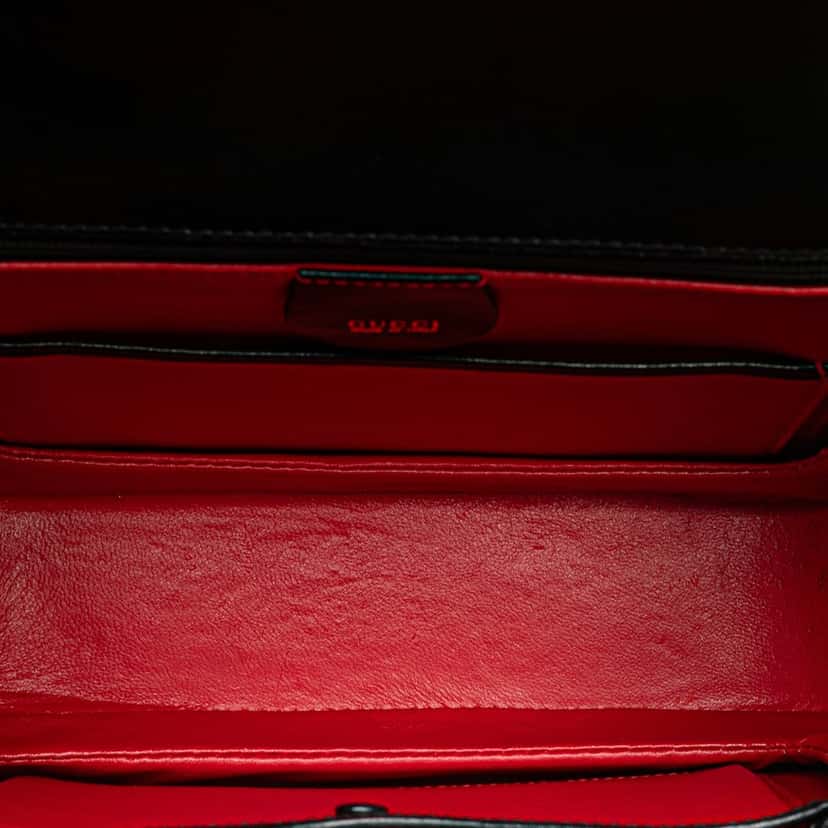 Gucci Calfskin Bamboo Night Black Leather Good condition - Model View