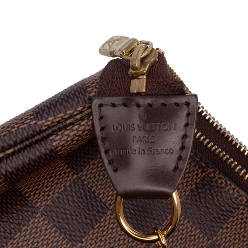 Louis Vuitton Damier Ebene Mini Pochette Accessoires Brown Canvas Good condition - Box View