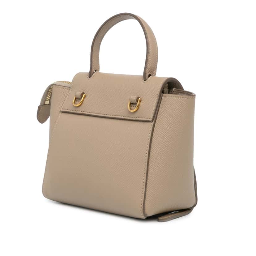 Celine Pico Grained Calfskin Belt Bag Brown Leather Good condition - Back View