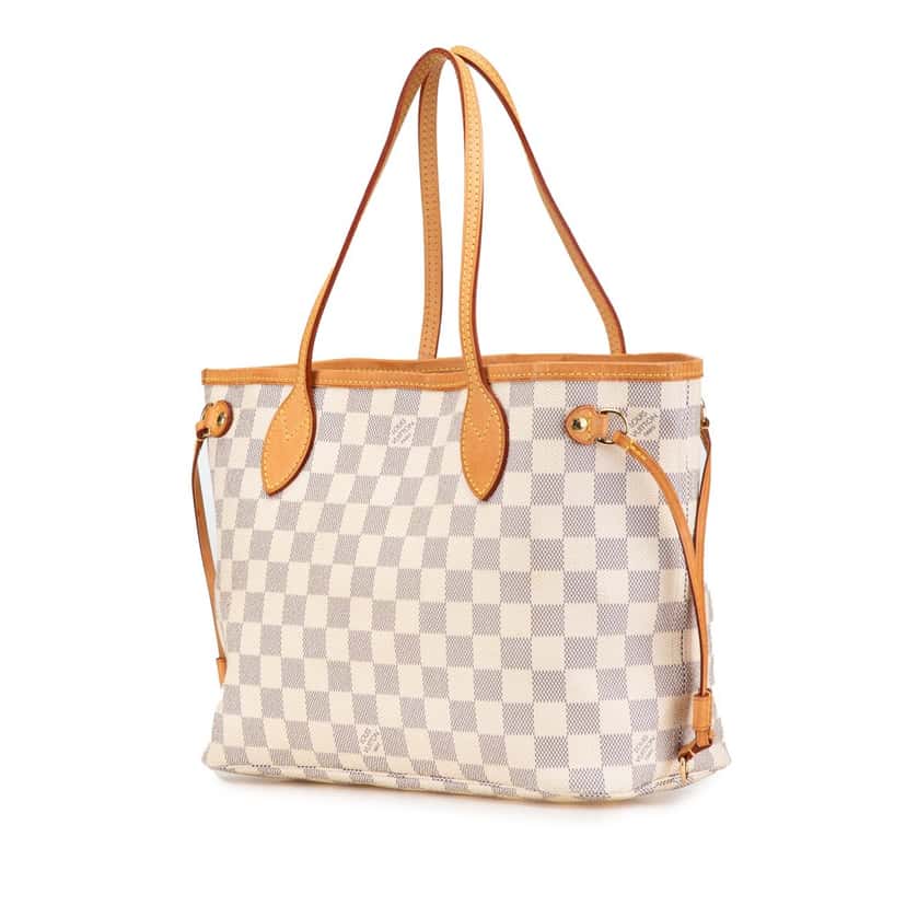 Louis Vuitton Damier Azur Neverfull PM White Canvas Good condition - Back View