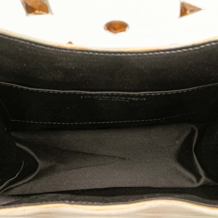 Yves Saint Laurent Suede Crystal Handbag Brown Leather Good condition - Model View