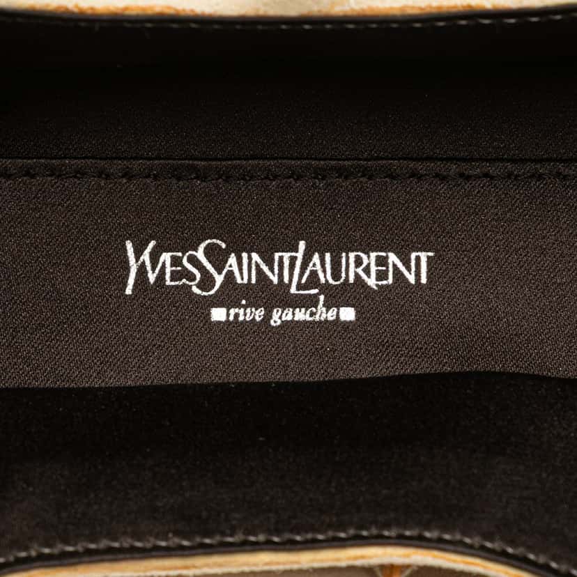 Yves Saint Laurent Suede Crystal Handbag Brown Leather Good condition - Box View