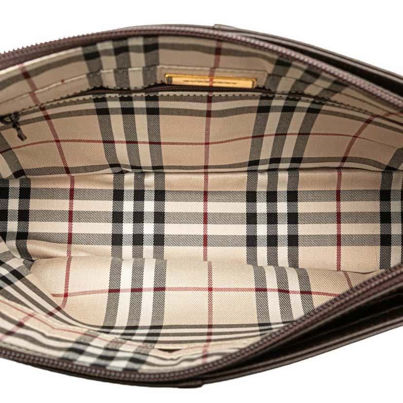 Burberry Leather Shoulder Bag Brown Leather Good condition - Model View