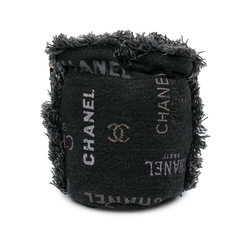 Chanel Mini Denim Mood Bucket with Chain Grey Denim Good condition - Inside View
