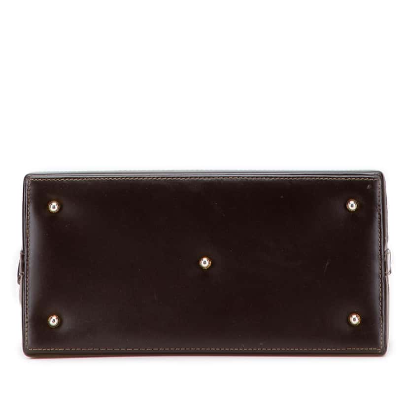 Fendi Zucca Canvas Push Lock Box Handbag Brown Canvas Good condition - Inside View
