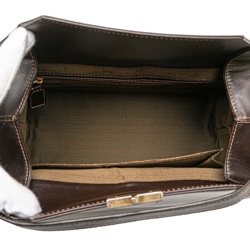 Fendi Zucca Canvas Push Lock Box Handbag Brown Canvas Good condition - Model View