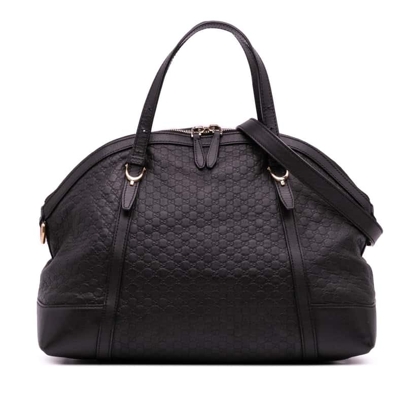 Gucci Large Microguccissima Nice Dome Satchel Black Leather Good condition - Front View
