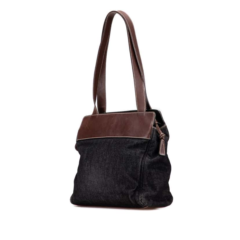 Chanel CC Denim Tote Black Denim Fair condition - Back View