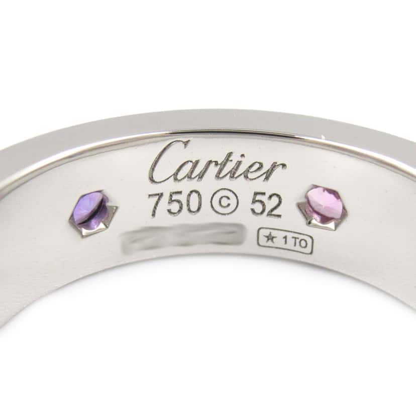 Cartier 18K White Gold Multicolor Stones Love Ring Silver White Gold Good condition - Model View