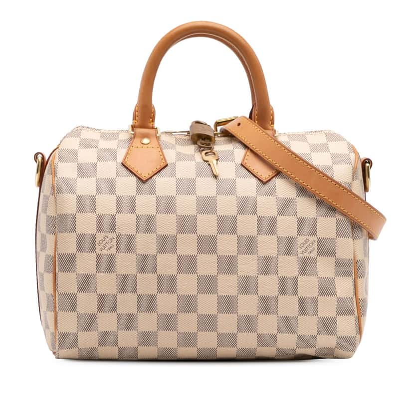 Louis Vuitton Damier Azur Speedy Bandouliere 25 White Canvas Good condition - Front View