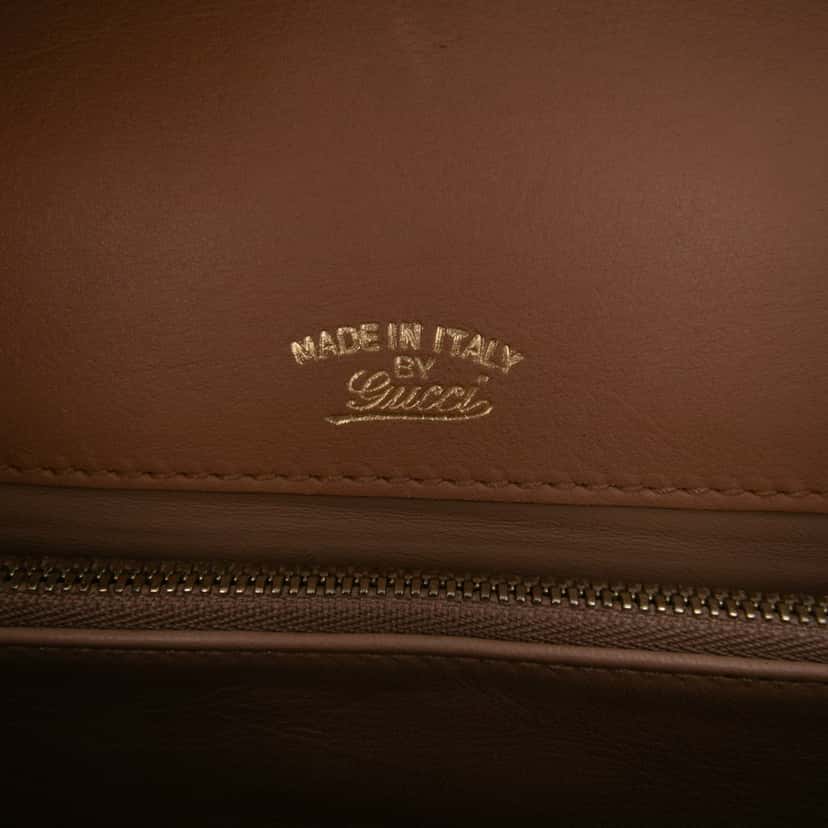 Gucci Medium Calfskin 1973 Flap Shoulder Bag Brown Leather Good condition - Box View