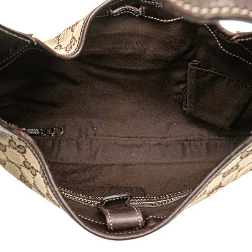 Gucci GG Canvas Punch Hobo Brown Canvas Good condition - Model View