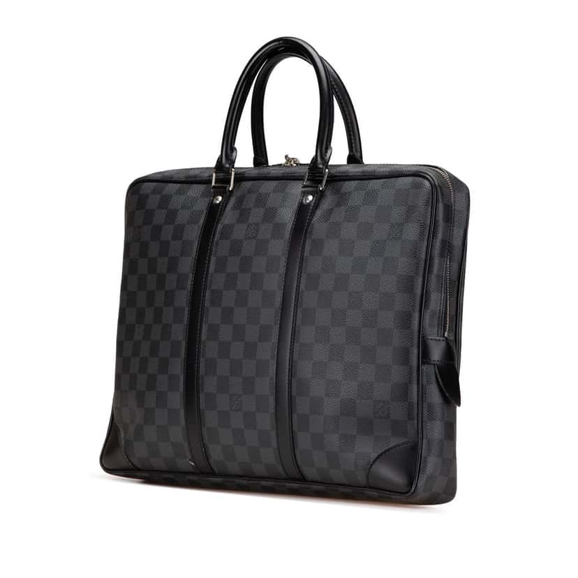 Louis Vuitton Damier Graphite Porte Documents Voyage PM Black Canvas Good condition - Back View