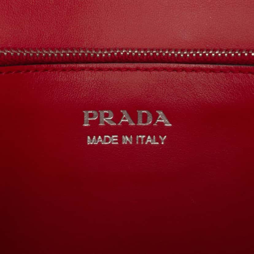 Prada City Calfskin Comic Print Studded Elektra Crossbody Red Leather Good condition - Box View