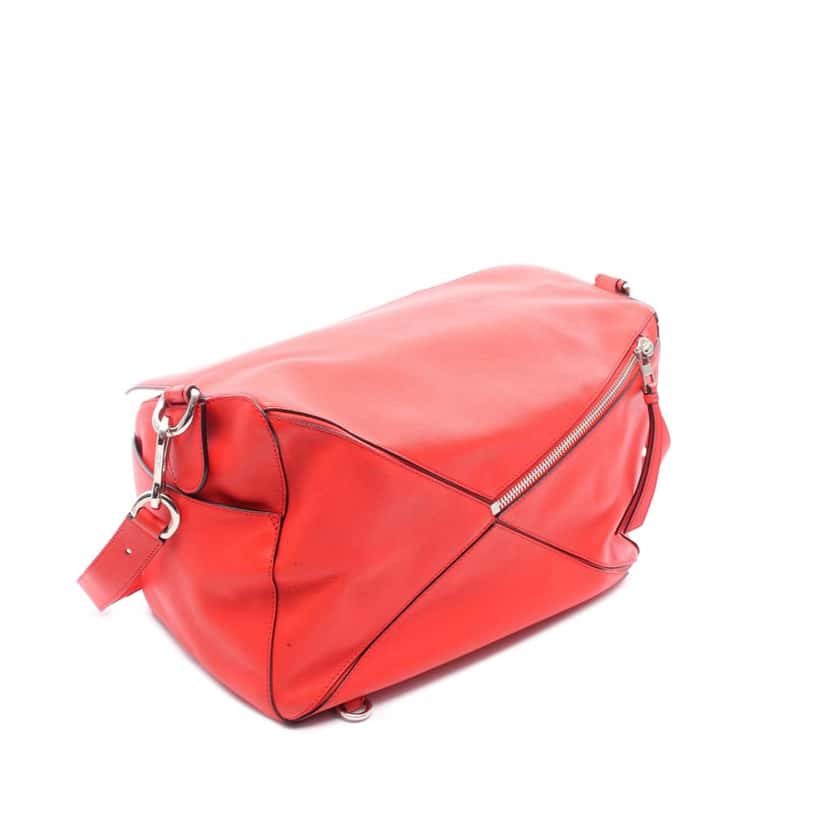 Loewe Large Calfskin Puzzle Satchel Red Leather Good condition - Back View