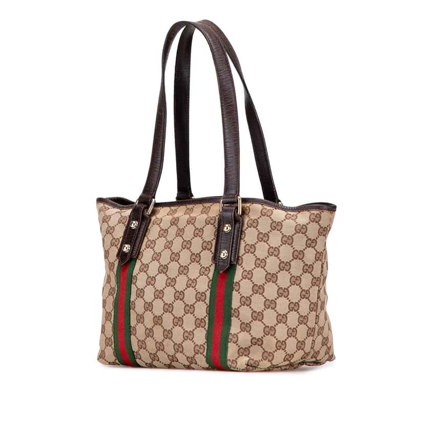 Gucci GG Canvas Jolicoeur Tote Brown Canvas Good condition - Back View