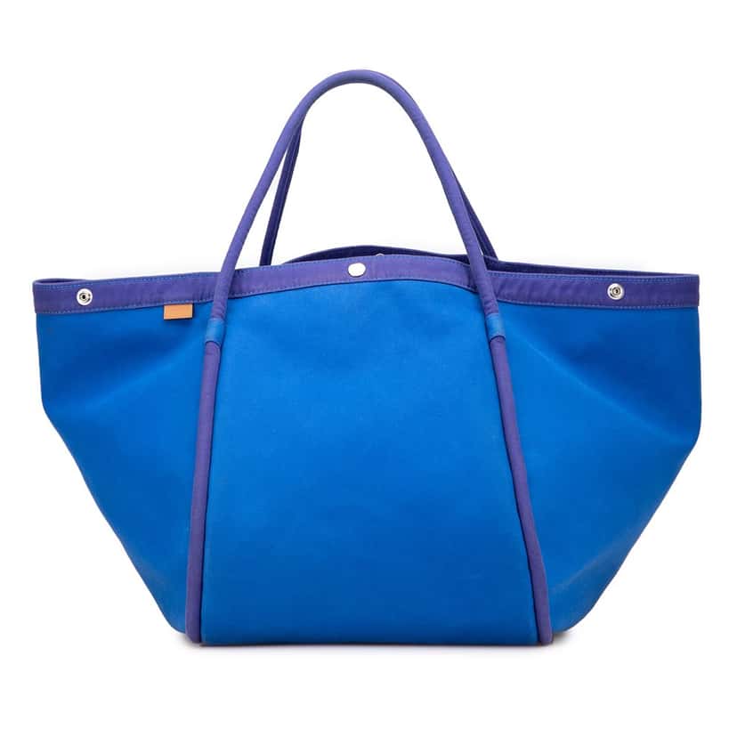 Hermès Toile Lindy Beach Bag Blue Canvas Good condition - Front View