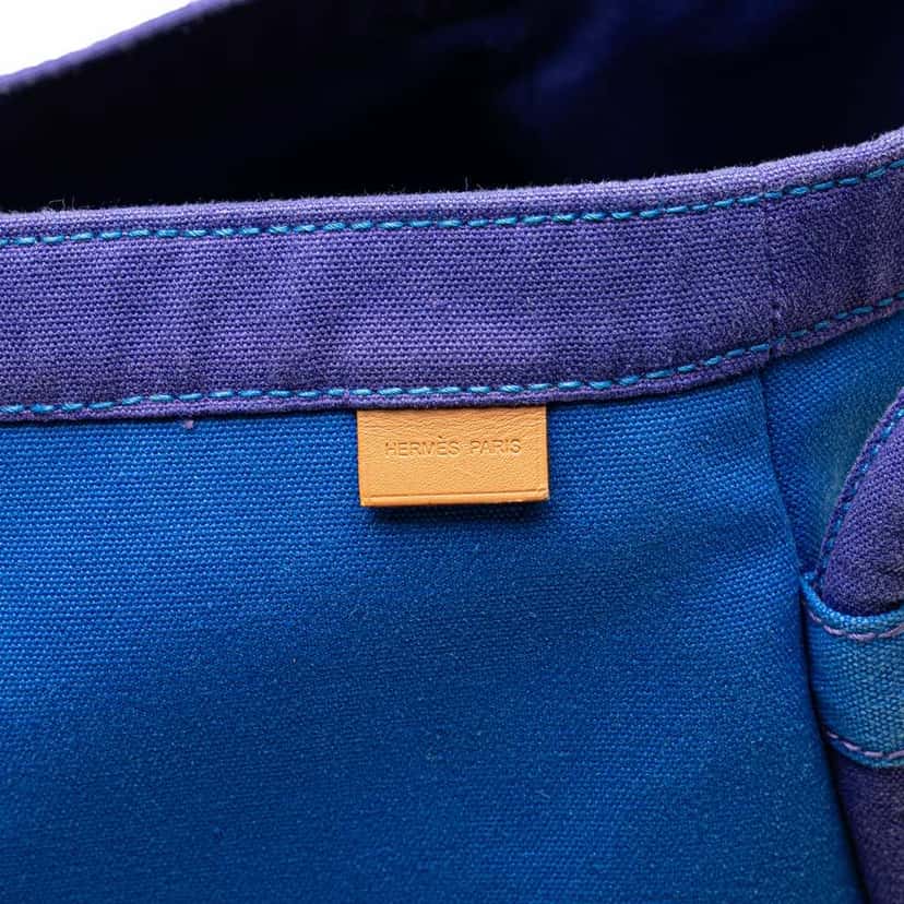 Hermès Toile Lindy Beach Bag Blue Canvas Good condition - Box View