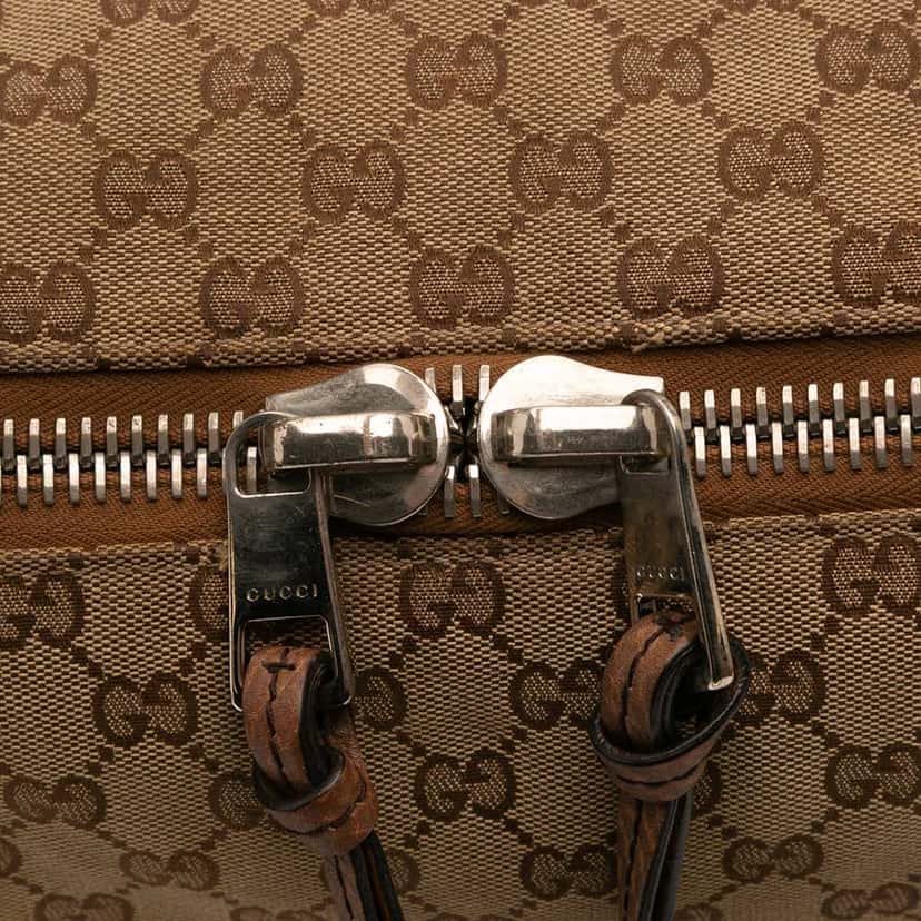 Gucci Large GG Canvas Bamboo Bar Tote Brown Canvas Good condition - Model View