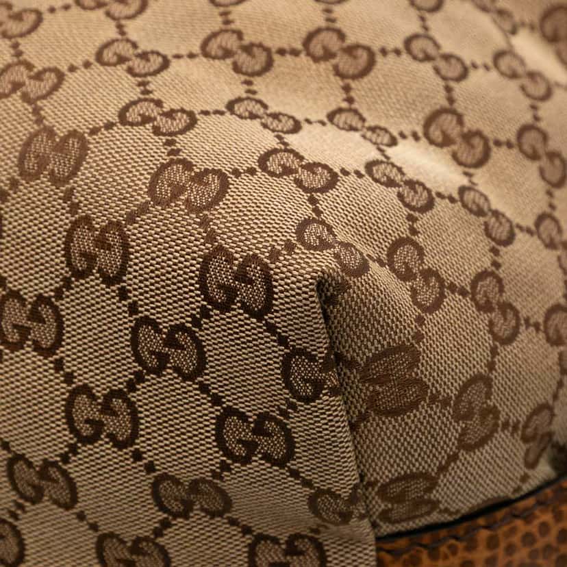Gucci Large GG Canvas Bamboo Bar Tote Brown Canvas Good condition - Box View