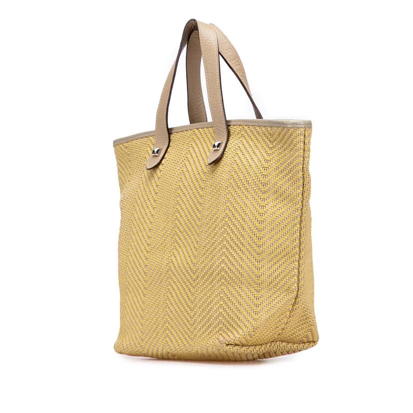 Hermès Polyester and Leather Chennai PM Yellow Leather Good condition - Back View