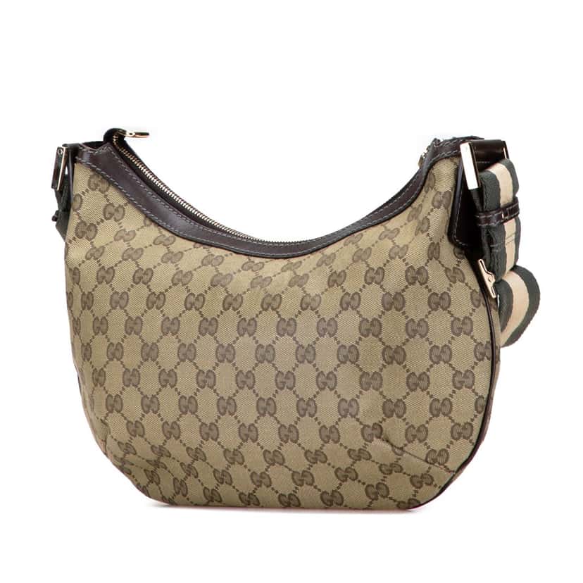 Gucci GG Canvas Web Crossbody Brown Canvas Good condition - Back View