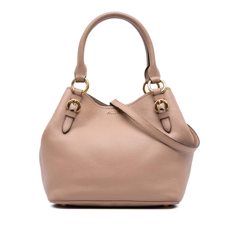 Miu Miu Vitello Phenix Satchel Brown Leather Good condition - Front View