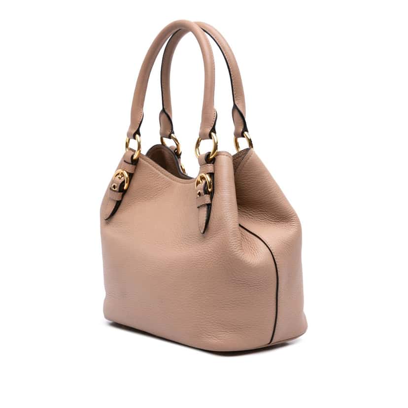Miu Miu Vitello Phenix Satchel Brown Leather Good condition - Back View