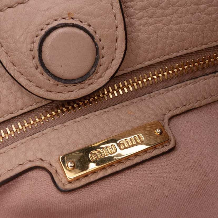 Miu Miu Vitello Phenix Satchel Brown Leather Good condition - Box View