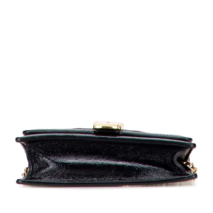 Gucci Mini GG Velvet Sylvie Shoulder Bag Black Velvet Good condition - Inside View