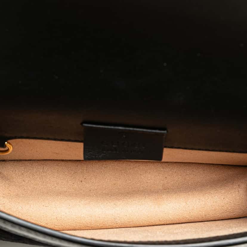 Gucci Mini GG Velvet Sylvie Shoulder Bag Black Velvet Good condition - Model View