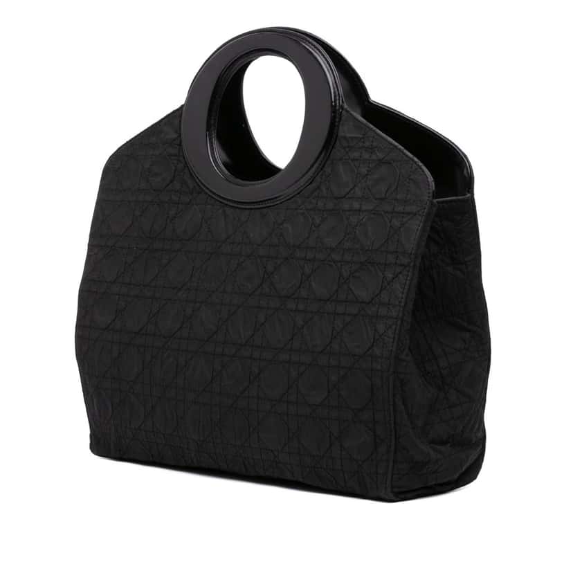Dior Nylon Cannage Top Handle Tote Black Good condition - Back View