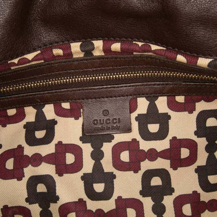 Gucci Medium Guccissima Hysteria Handbag Brown Leather Good condition - Box View