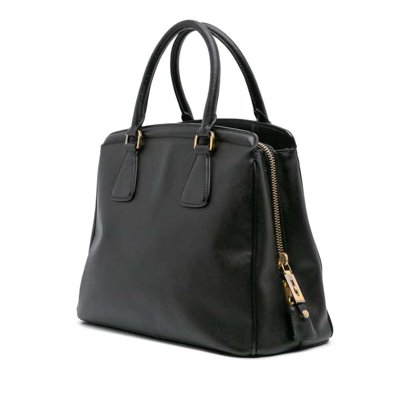 Prada Saffiano Lux Parabole Tote Black Leather Good condition - Back View