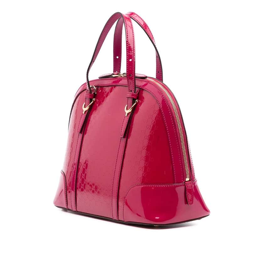 Gucci Medium Microguccissima Patent Nice Dome Satchel Pink Leather Good condition - Back View