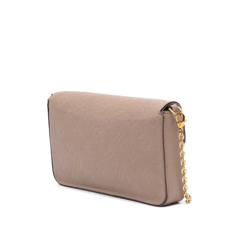 Louis Vuitton Monogram Empreinte Pochette Felicie Brown Leather Fair condition - Back View