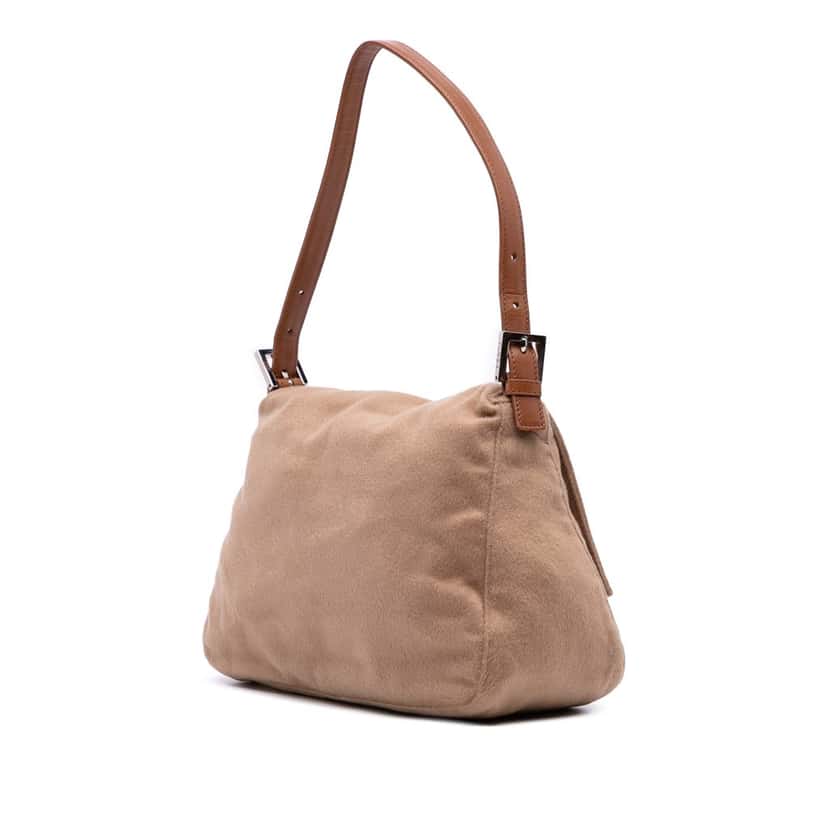 Fendi Cashmere Mamma Baguette Brown Wool Good condition - Back View