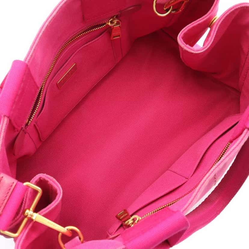 Prada Canvas Canapa Logo Satchel Pink Canvas Good condition - Inside View