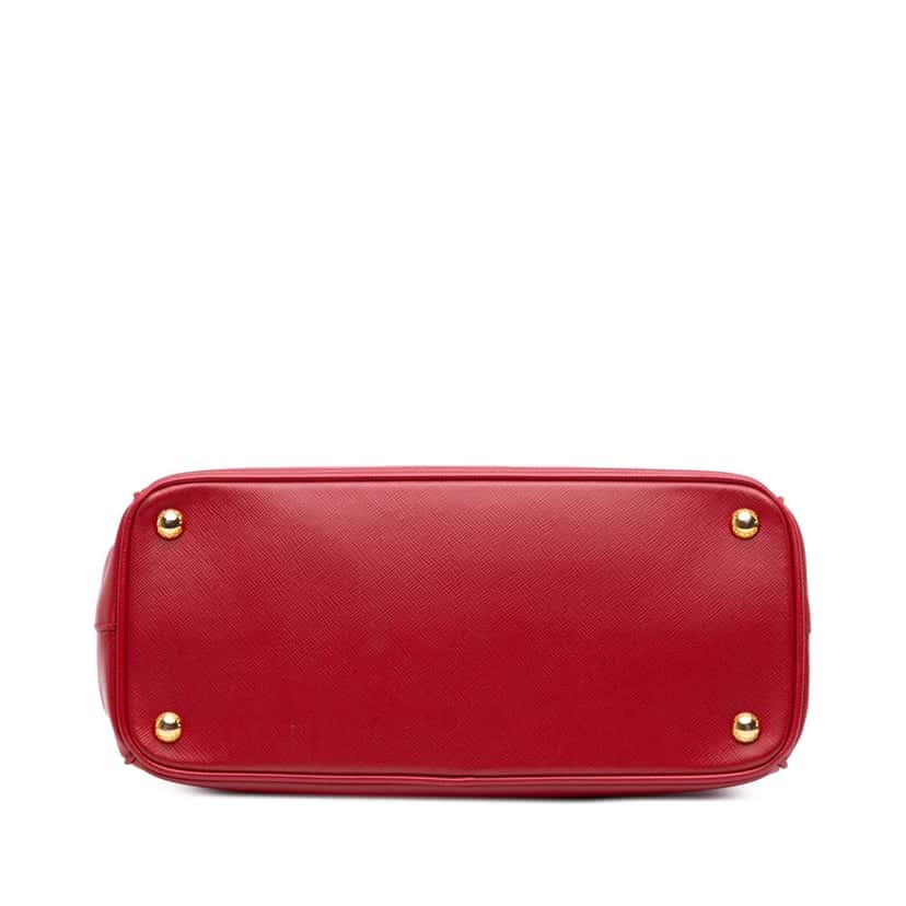 Prada Small Saffiano Lux Galleria Double Zip Satchel Red Leather Good condition - Inside View