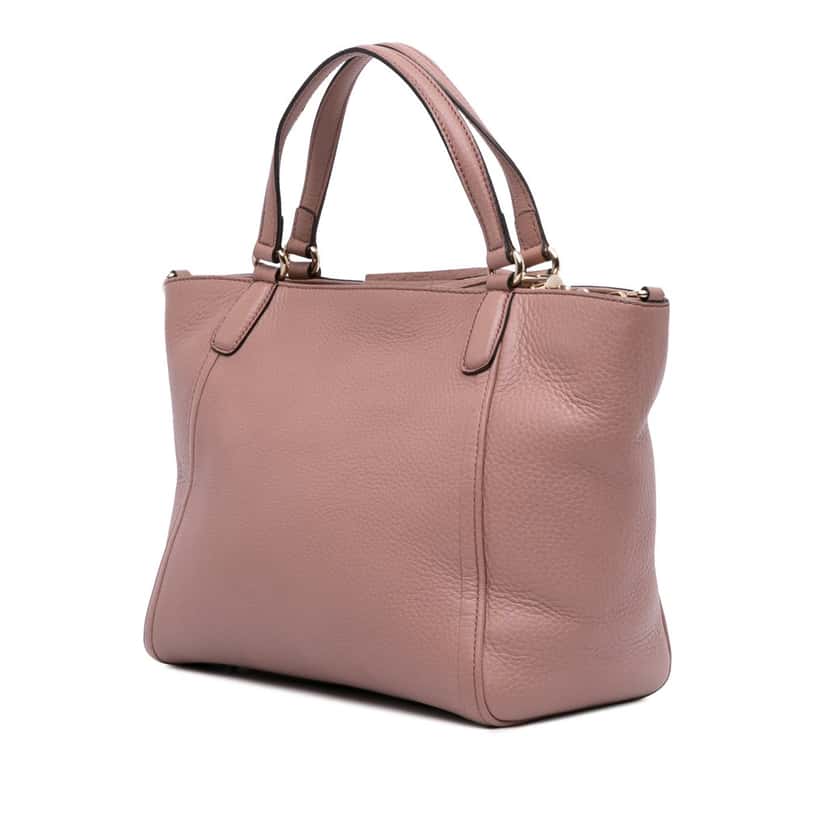 Gucci Small Pebbled Leather Soho Cellarius Satchel Pink Leather Good condition - Back View