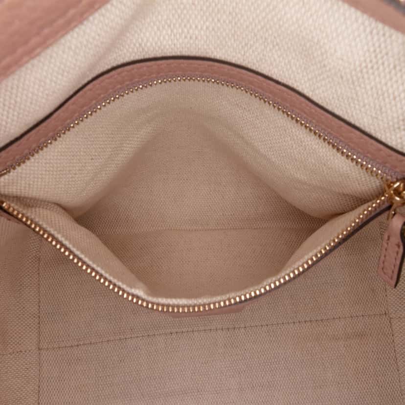 Gucci Small Pebbled Leather Soho Cellarius Satchel Pink Leather Good condition - Box View