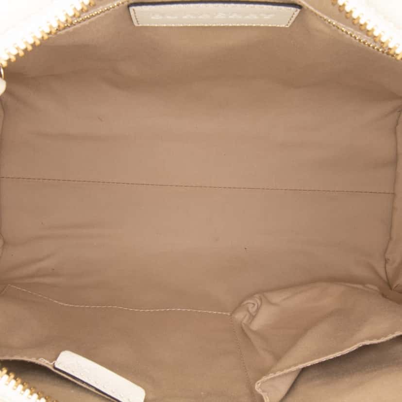 Burberry Haymarket Check Coated Canvas Minford Portrait Satchel Brown Canvas Good condition - Model View