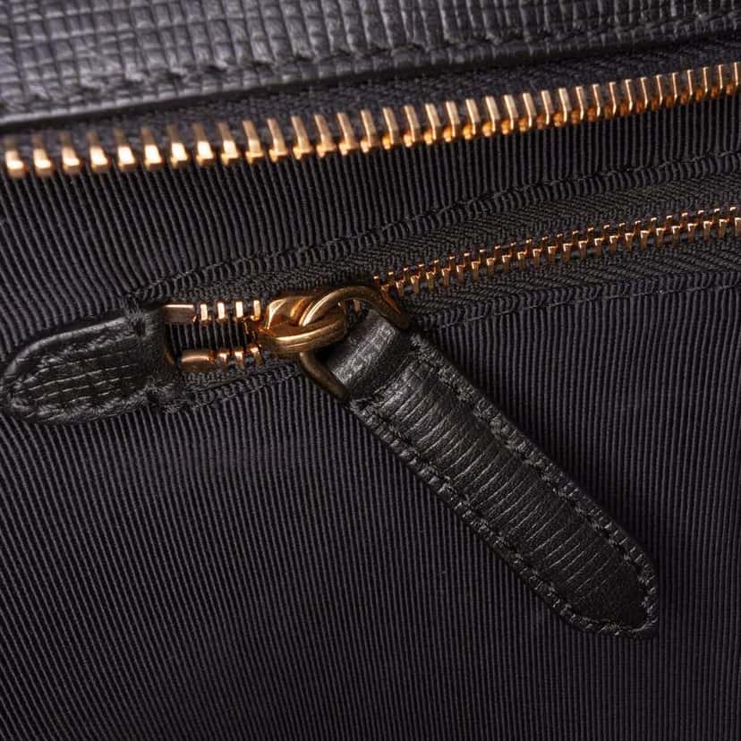 Burberry Leather and House Check Satchel Black Leather Good condition - Box View
