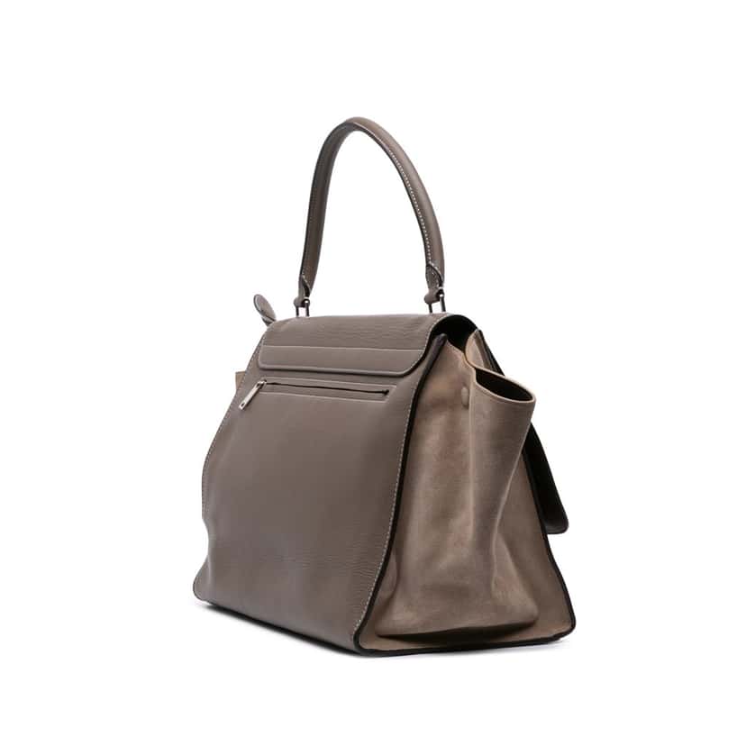 Celine Large Leather Trapeze Satchel Brown Leather Good condition - Back View