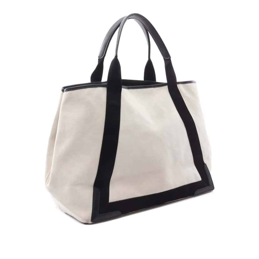 Balenciaga Canvas Navy Cabas Tote M White Canvas Good condition - Back View