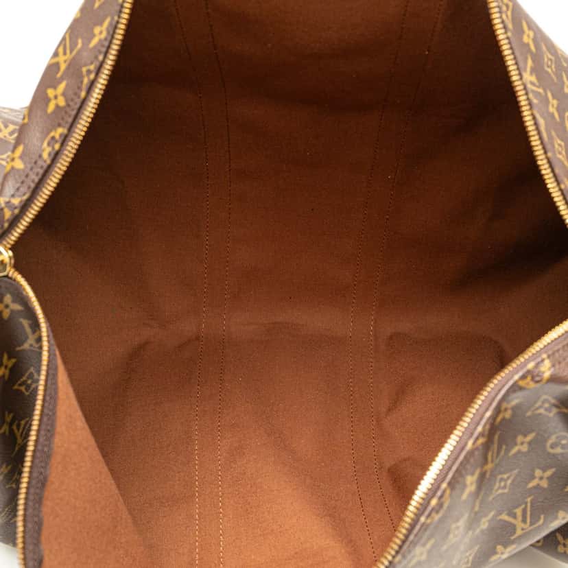 Louis Vuitton Monogram Keepall Bandouliere 55 Brown Canvas Fair condition - Model View
